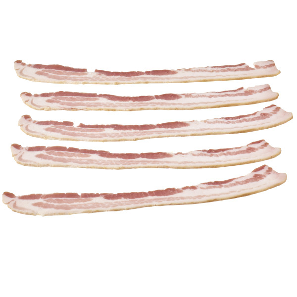 LAYOUT(r) Bacon, Lower Sodium, 18/22 slice, 15 lb . C1C0 - Front Center Out of Package (Hi Res)