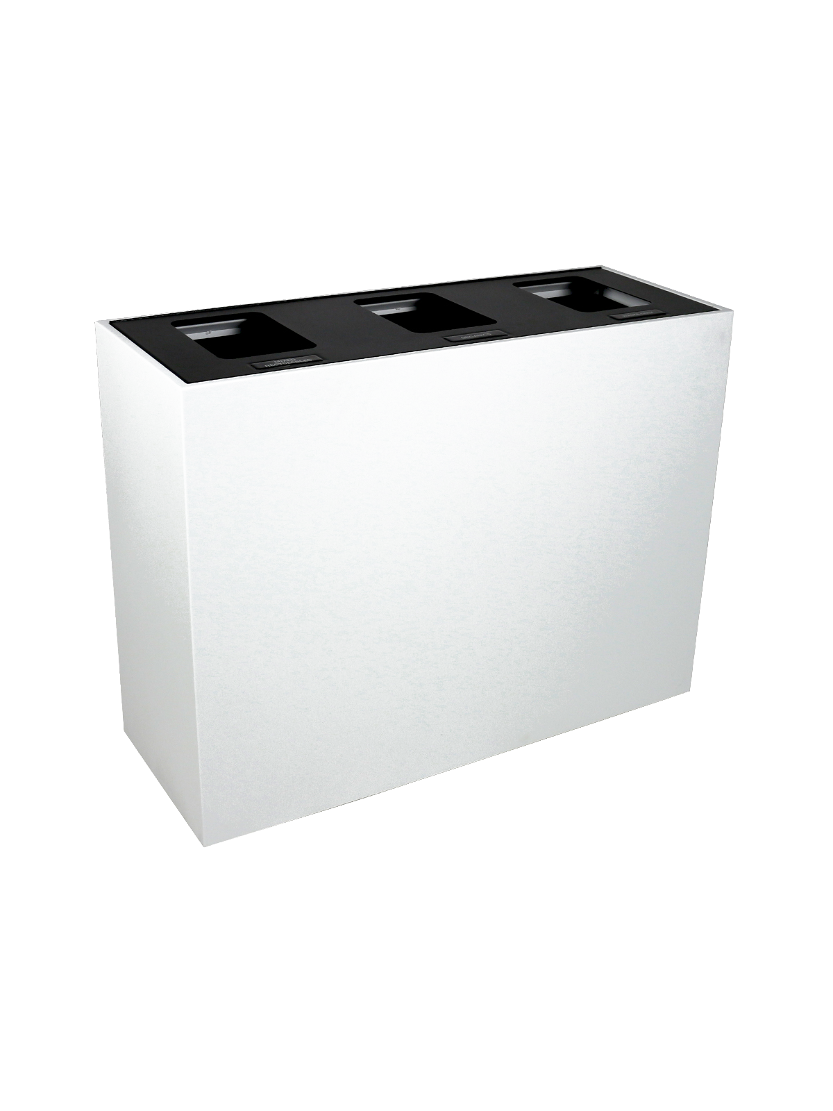 MEZZO – Triple – Hl – Mixed Recyclables-Organics-Waste – Full – White-Black