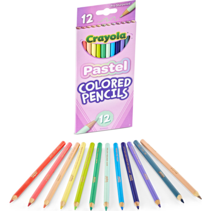 Colored Pencils, Pastel, 12 Count