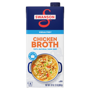 Swanson® 100% Natural Unsalted Chicken Broth, 32 oz Carton (12 Pack)