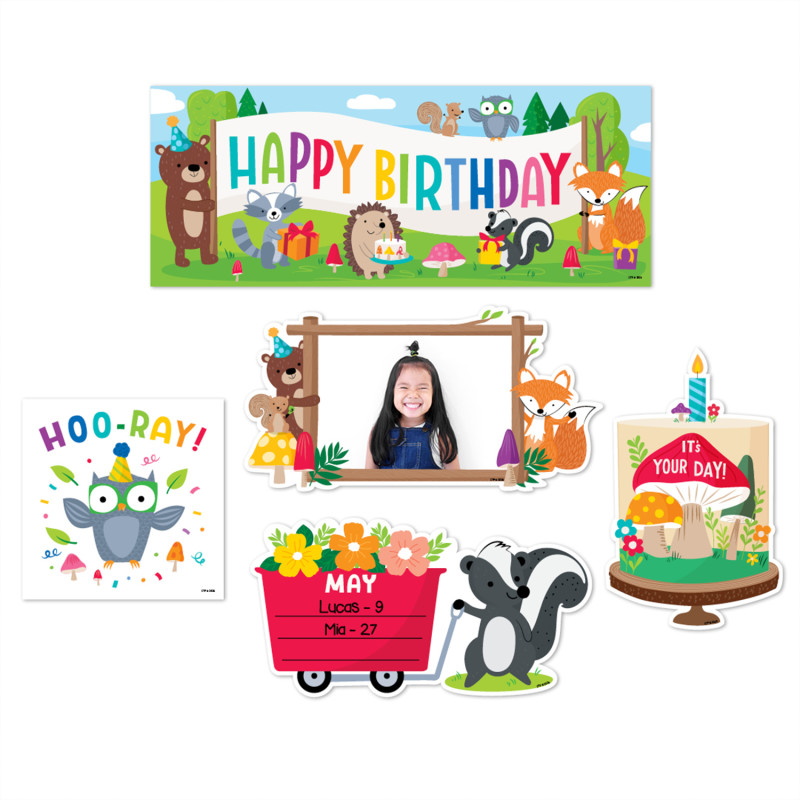 Woodland Friends Happy Birthday Mini Bulletin Board Set