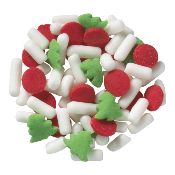 Trees & Dots Sprinkle Mix - Red 3 Free Quins