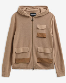 Barbour x TO KI TO Multi-Pocket Knitted Hoodie Cornstalk