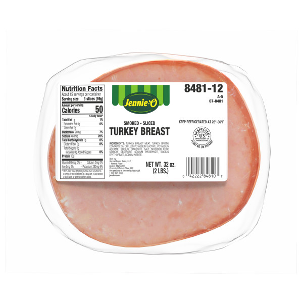 JENNIE-O(r) Smoked Turkey Breast Sliced .7 Ounces 6/2lb . C1N1 - Front No Plunge In Package (Hi Res)