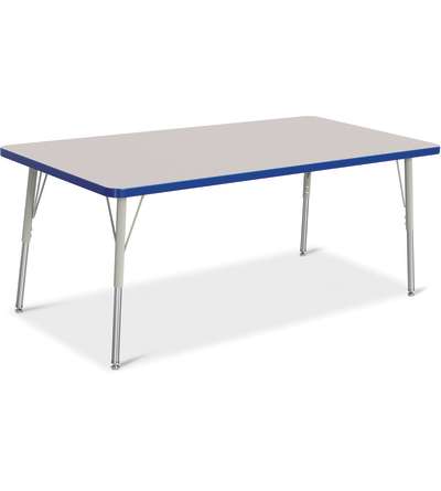Berries® Rectangle Activity Table - 30" X 60", A-height - Gray/Blue/Gray