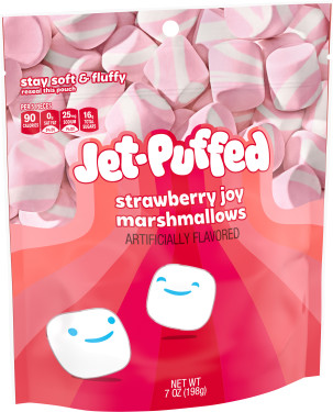 Jet-Puffed Strawberry Joy Marshmallows, 7 oz Resealable Bag