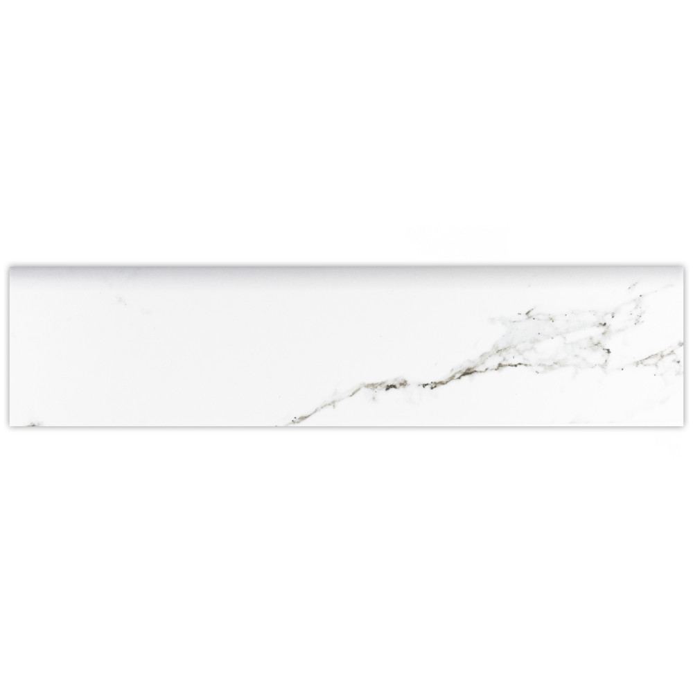 Timeless Calacatta Battiscopa 3-1/8 in. x 12-3/4 in. Ceramic Wall Trim