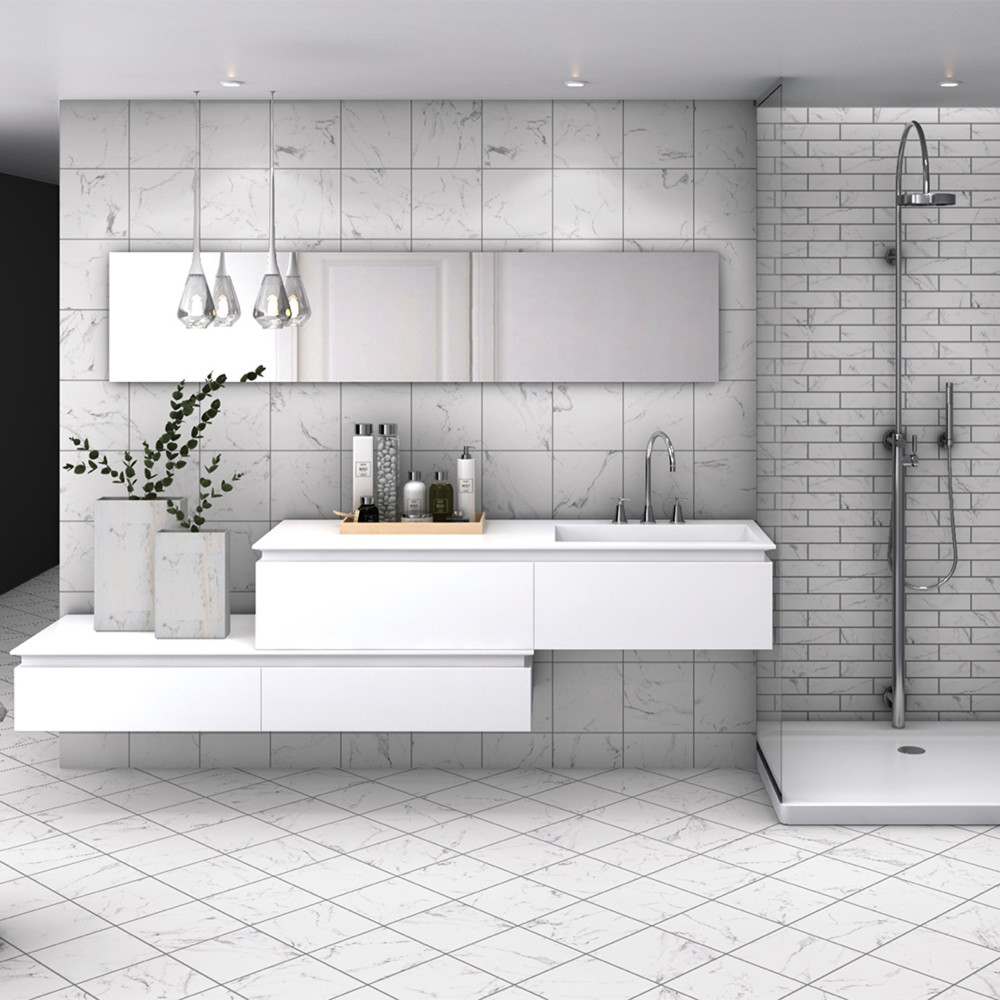 Timeless Calacatta Brick 2-3/8 in. x 9-3/4 in. Porcelain Floor and Wall Tile