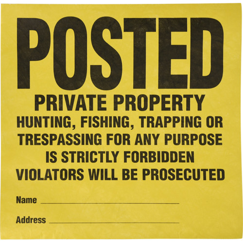 Posted Private Property Tyvek Sign (11