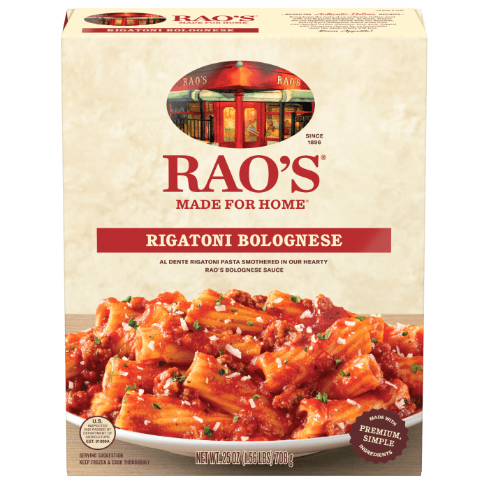 Rigatoni Bolognese Frozen Meal, 25 oz - Back Image