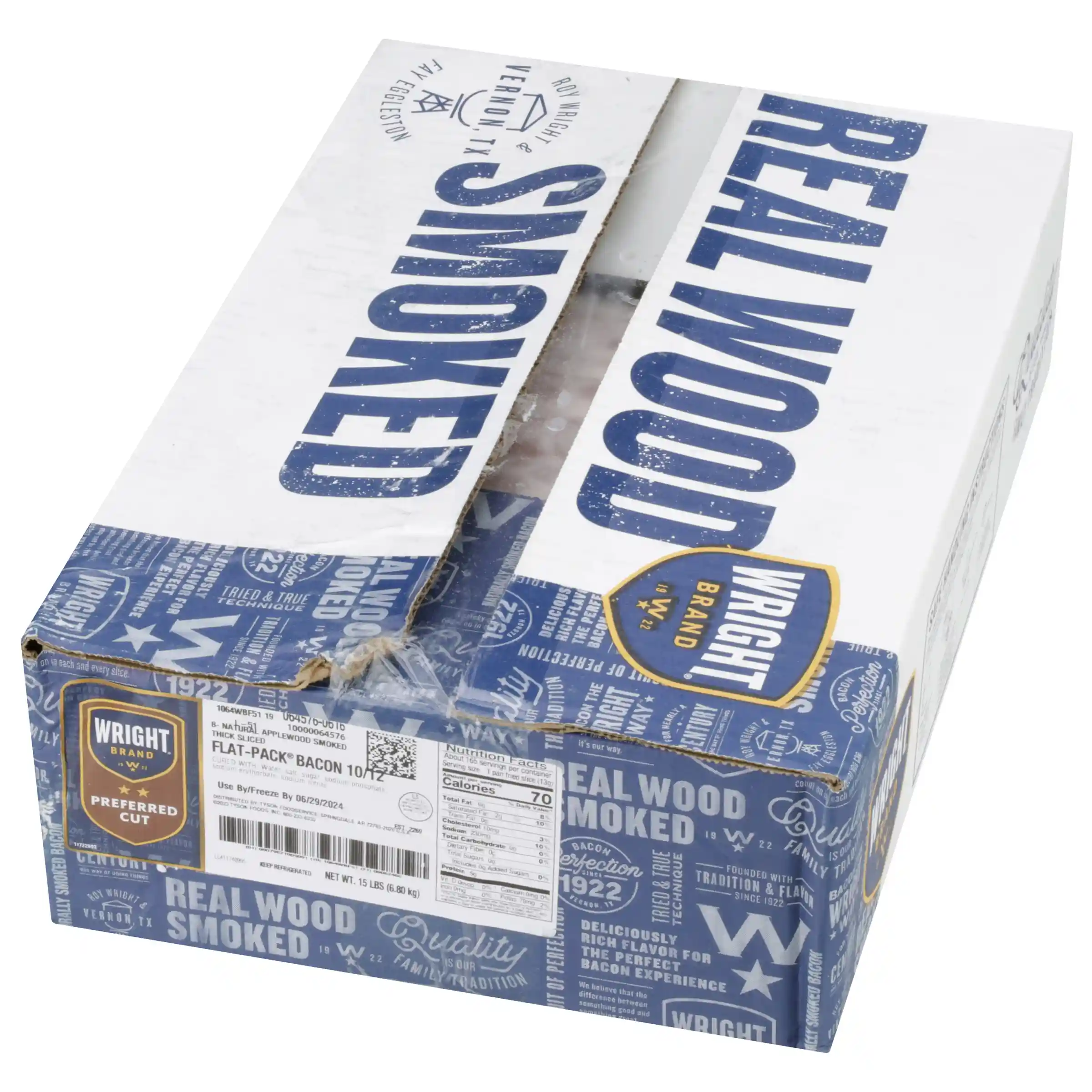 Wright® Brand Natural Applewood Smoked Thick Sliced Flat-Pack® Bacon_image_5