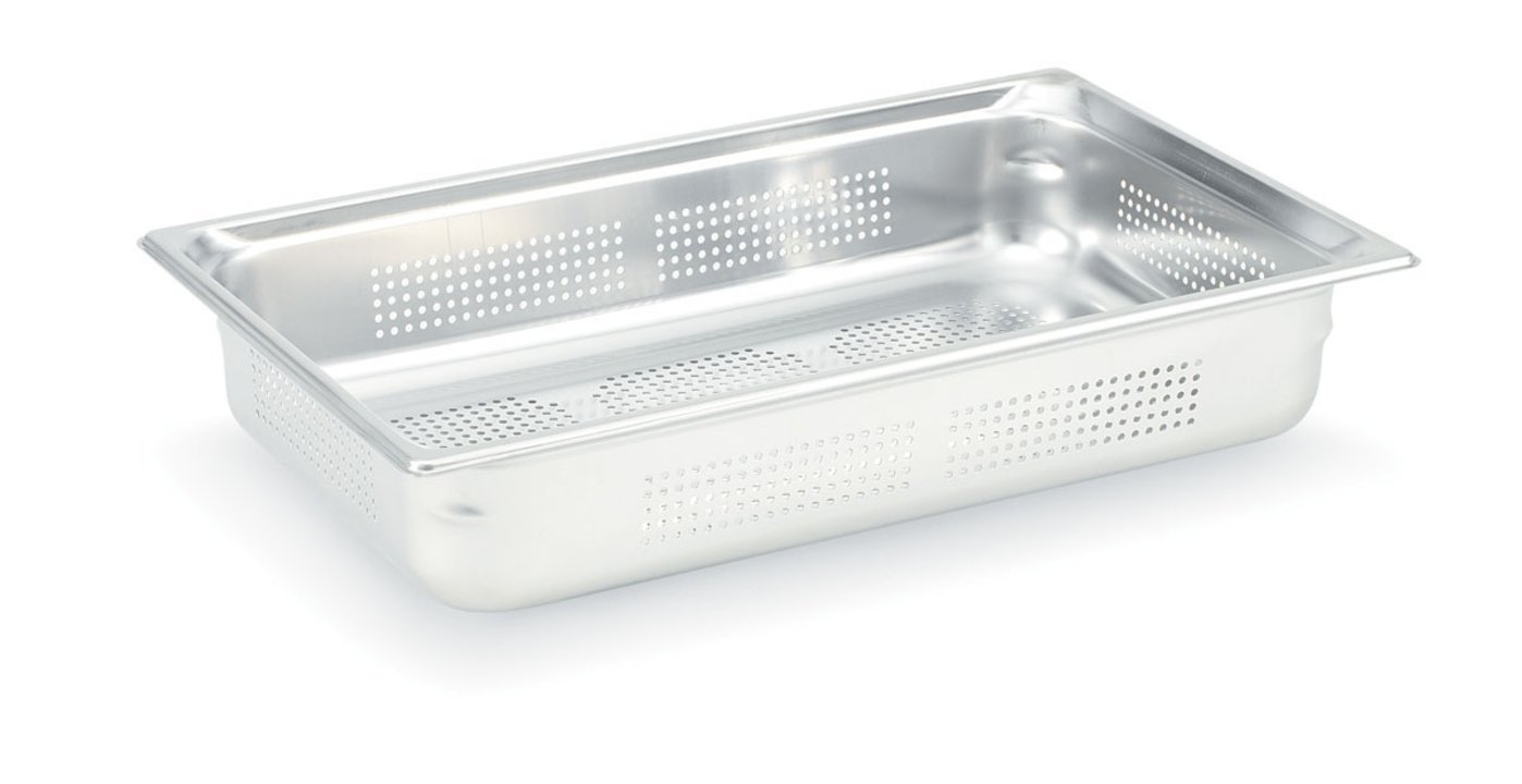 Full-size 4-inch-deep Super Pan 3® stainless steel perforated steam table pan