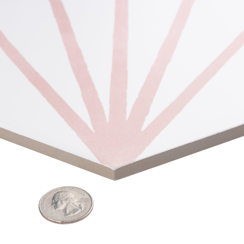Horizon Dawn Hex Rosa 7-3/4 in. x 9 in. Porcelain Floor and Wall Tile
