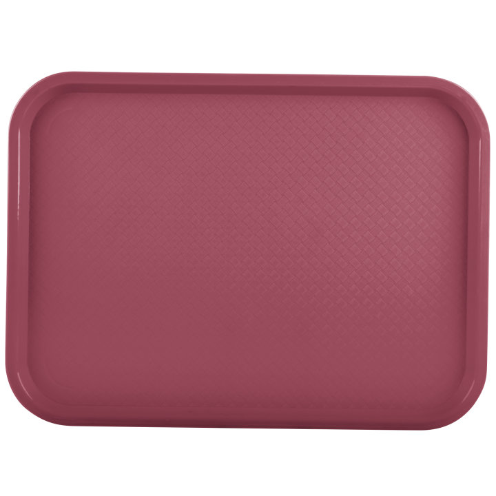 12" x 16" polypropylene fast-food tray in burgundy