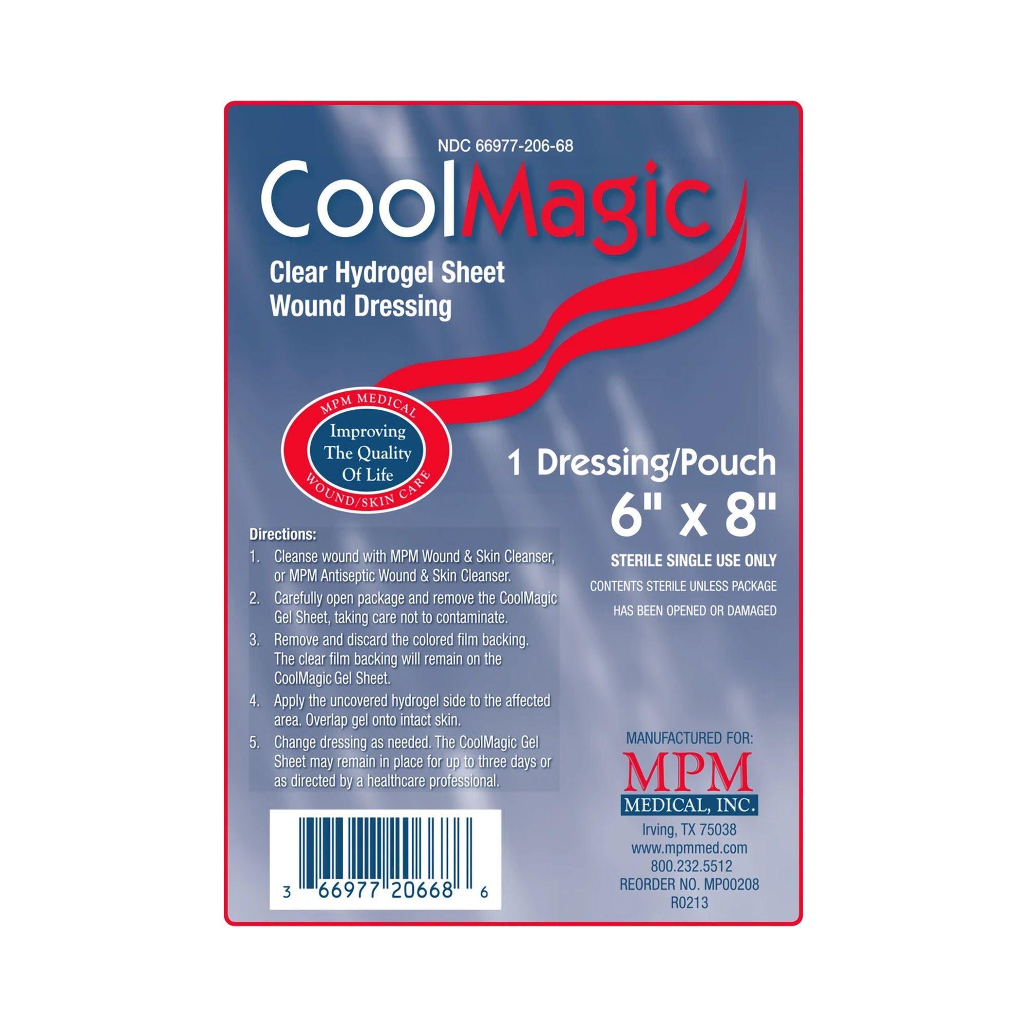 CoolMagic™ Hydrogel Dressing, 6 x 8 Inch