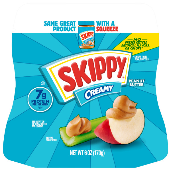 SKIPPY(r) Peanut Butter Squeeze Pack . C1N1 - Front No Plunge In Package (Hi Res)