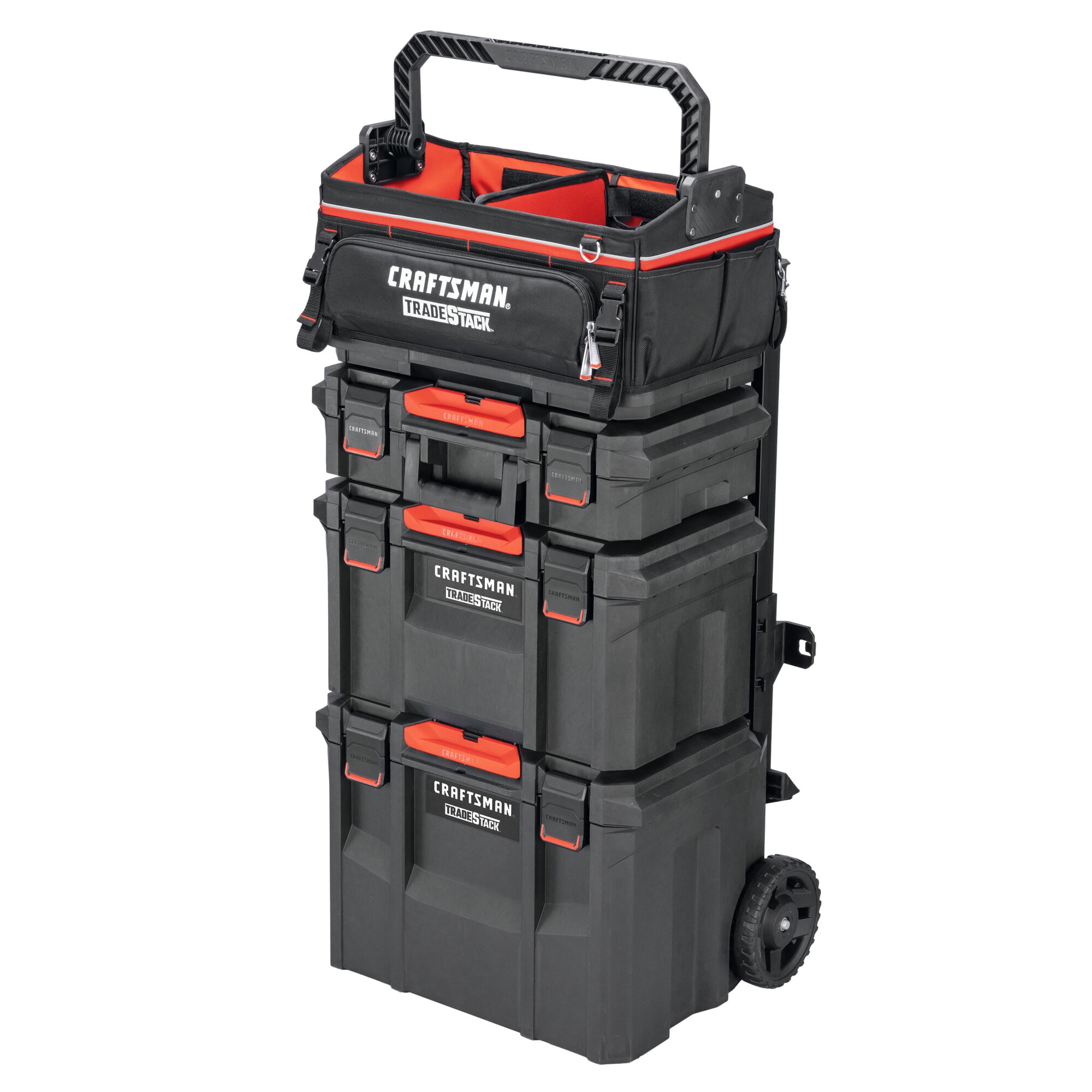 Compatible with all tradestack modules feature of Tradestack 22 inch tool tote.