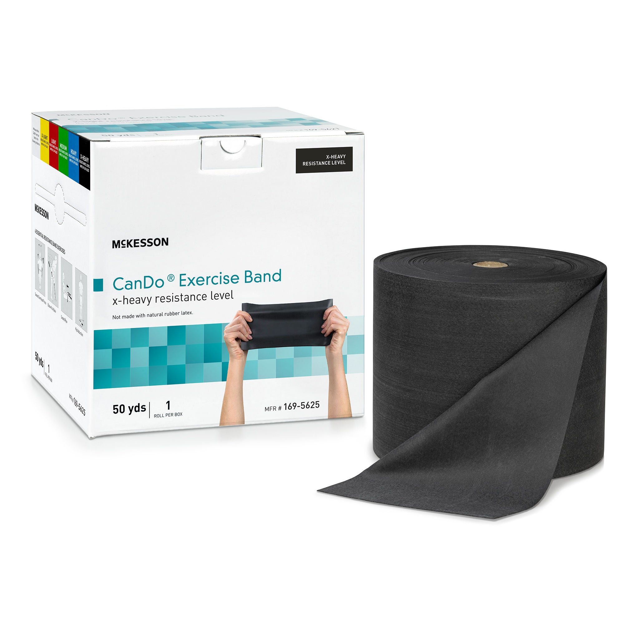 McKesson CanDo® Exercise Extra-Heavy Resistance Band, Black, 5 Inch x 50 Yard