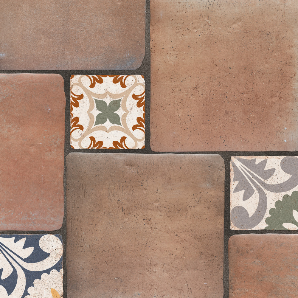 Benisa Marelle Cotto with Aida Taco 11-7/8 in. x 17-3/4 in. Porcelain Floor and Wall Tile