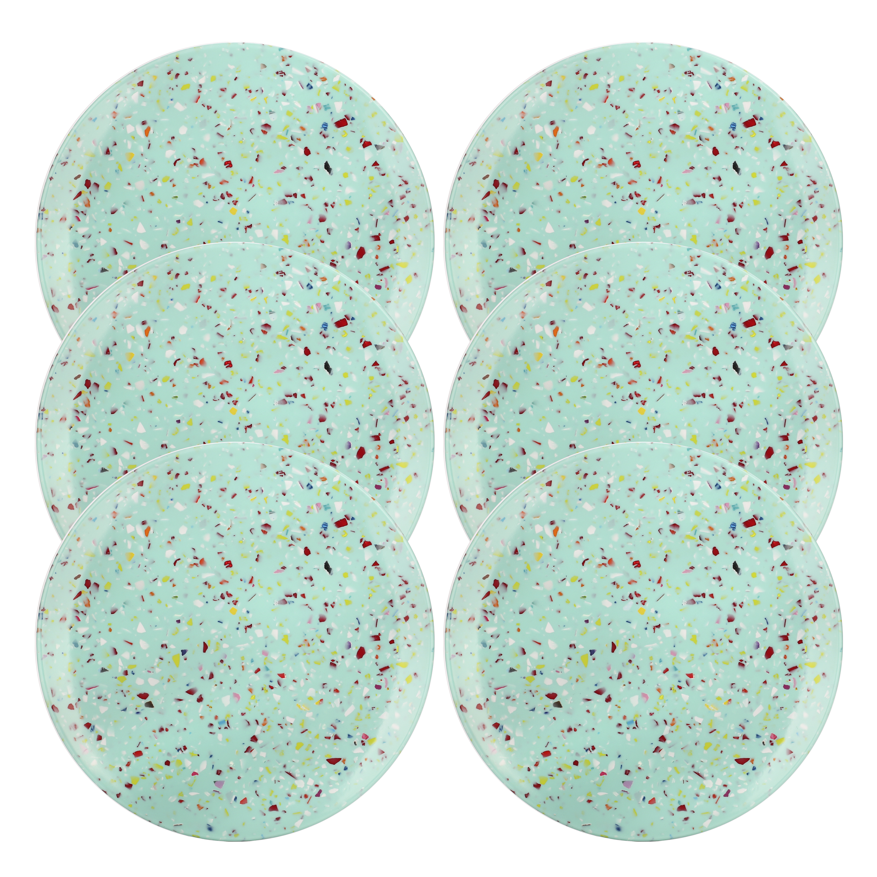 Confetti Salad Plate, Mint, 6-piece set