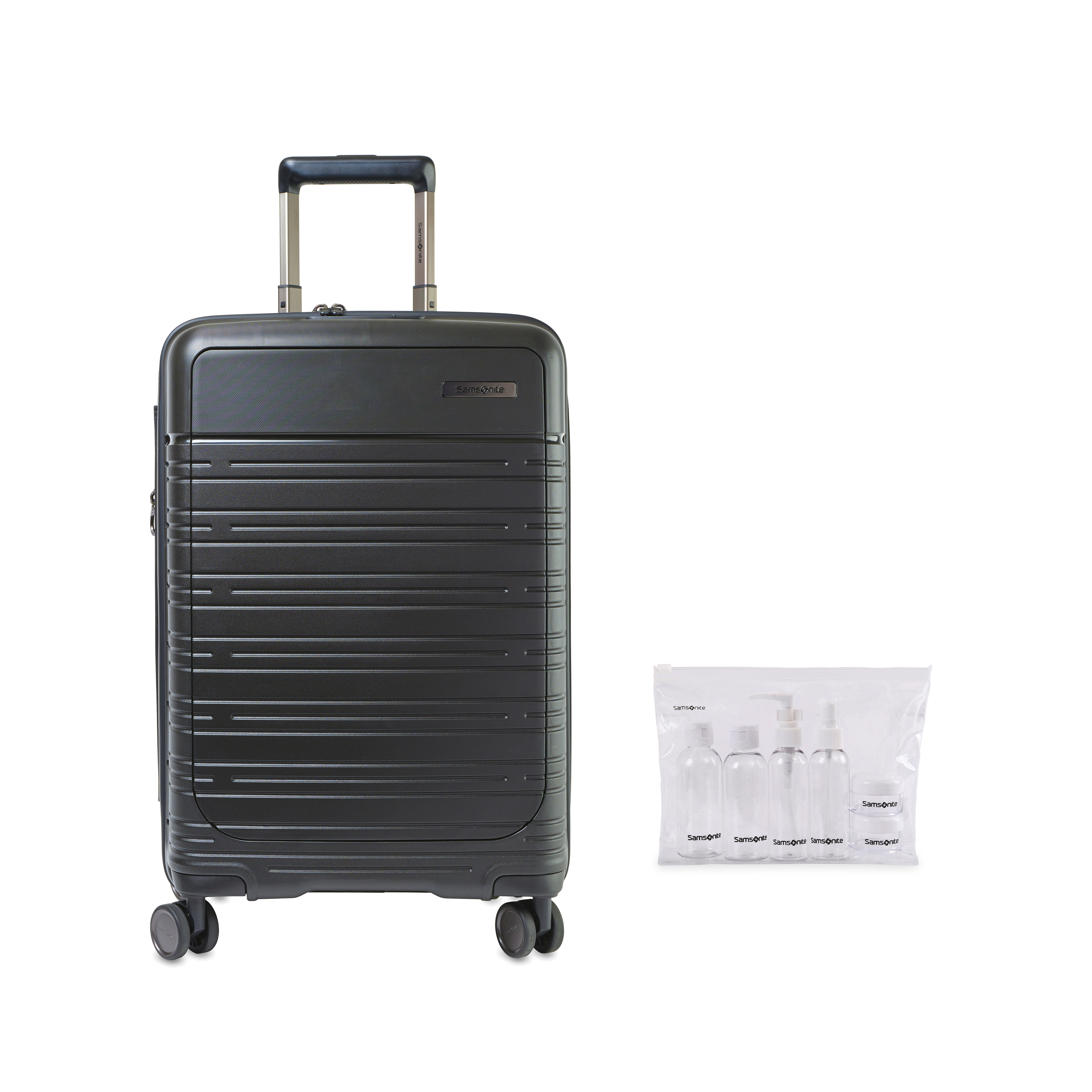 Samsonite Elevation? Plus Carry-On Spinner and 6 Piece Travel Bottle Set-Samsonite