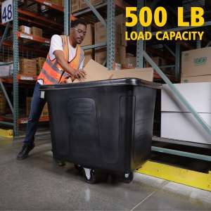 RUB4616BK, Rubbermaid Commercial, Cube Truck, 16 cu ft, Black