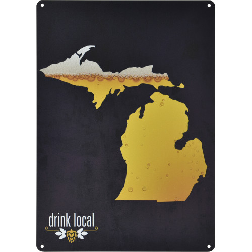 Drink Local Michigan Beer Novelty Sign (10