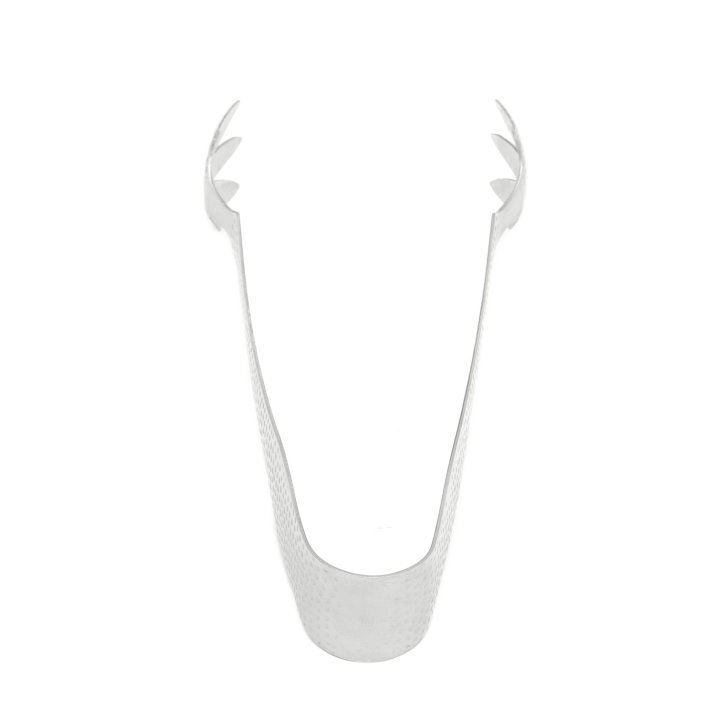 6 ¼-inch stainless steel ice tongs in hammered finish