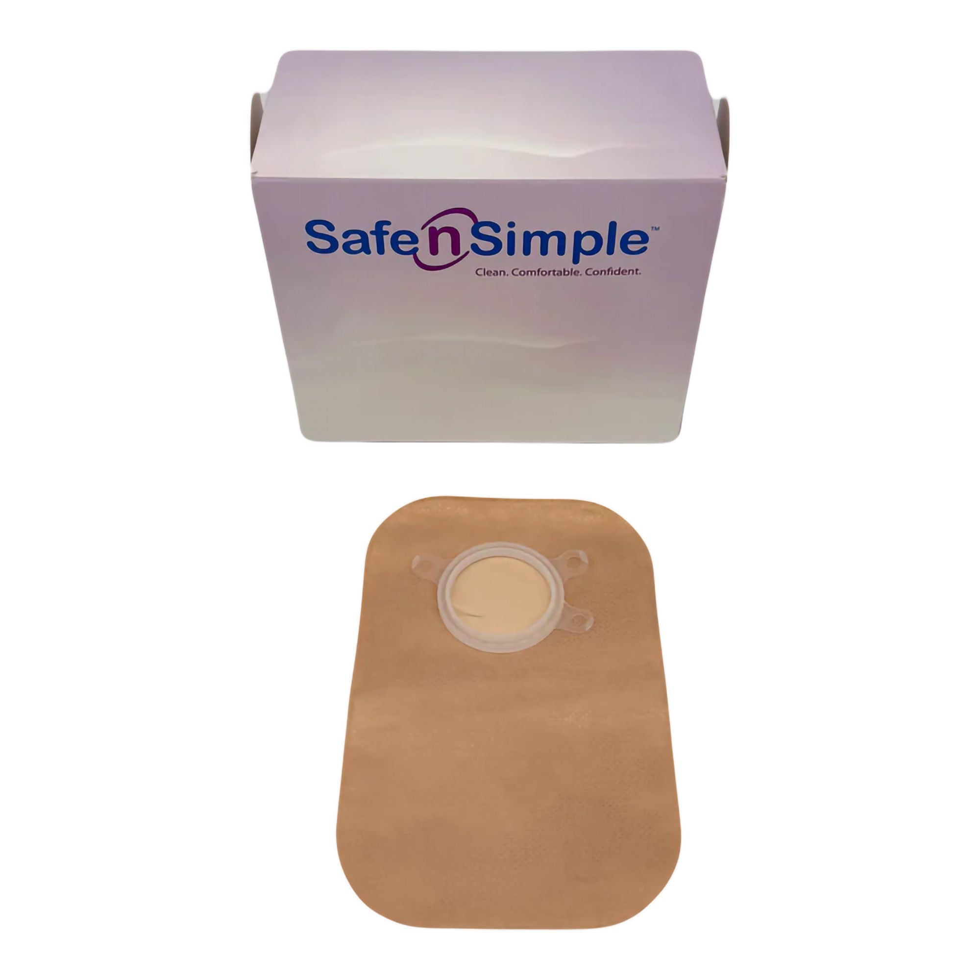 Safe N Simple POUCH, OST 2PC CLSD FLNG BELT TAB BGE 8" 45MM (30/BX 8BX/CS)