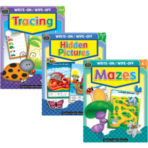 Fine Motor Fun Write & Wipe Activity Book Kit &ndash; Mazes, Tracing, and Hidden Pictures