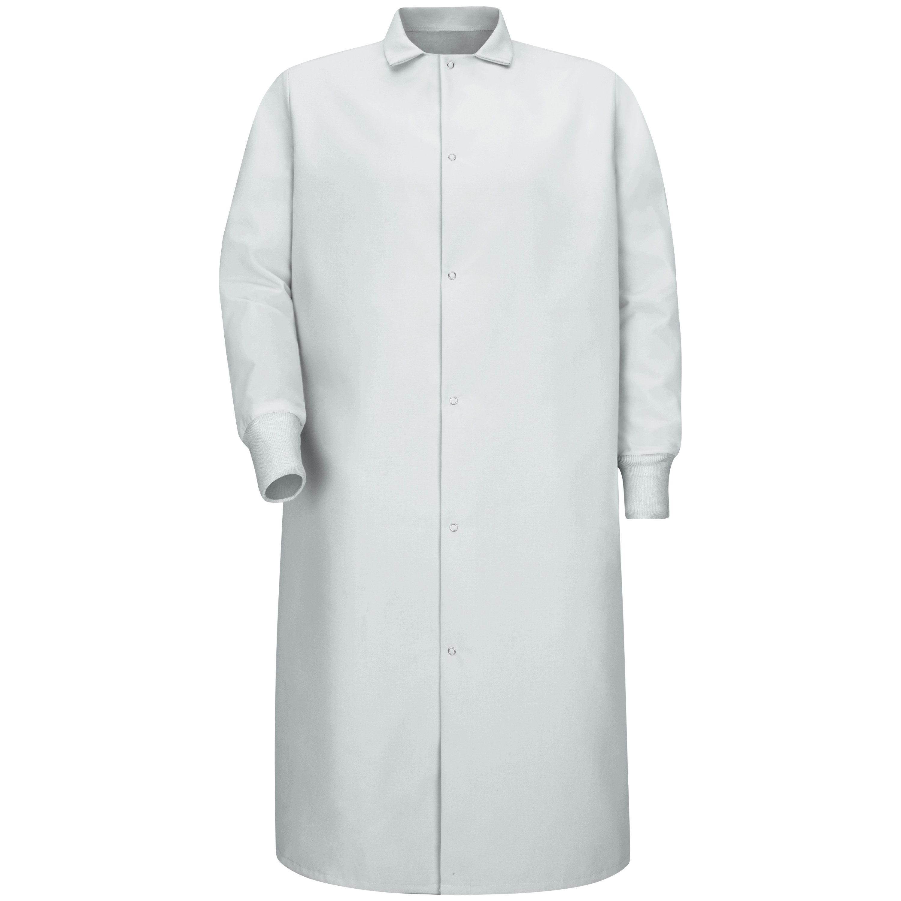 Red Kap Gripper-Front Spun Polyester Pocketless Butcher Coat with Knit Cuffs - Picture 8 of 9