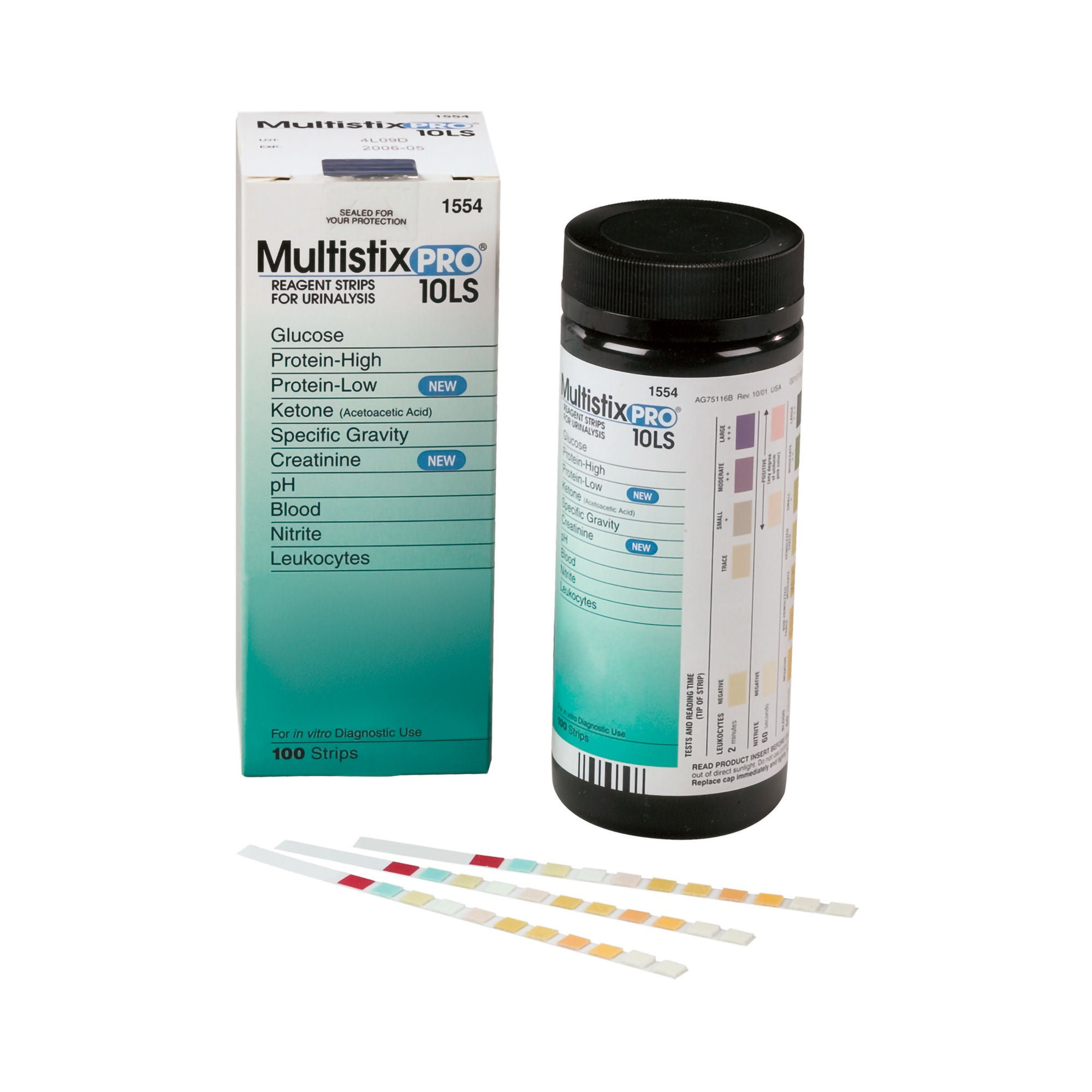 Multistix® PRO 10 LS Urinalysis Reagent, General Chemistry tests