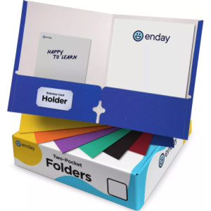 Two-Pocket Paper Folders, Letter Size, Assorted, 25 Pack