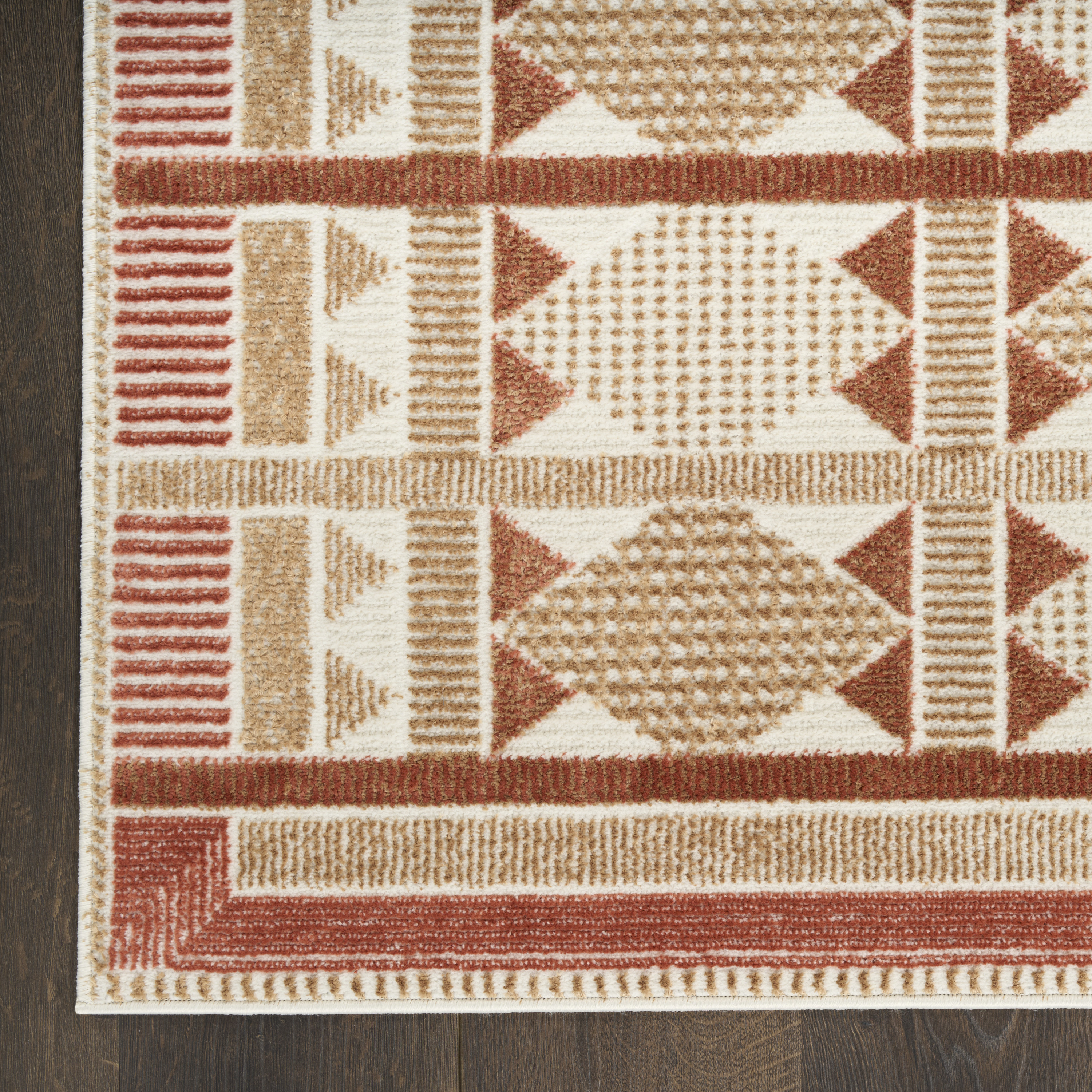 Nourison Nordic 4' x 6' Rust Modern Indoor Rug