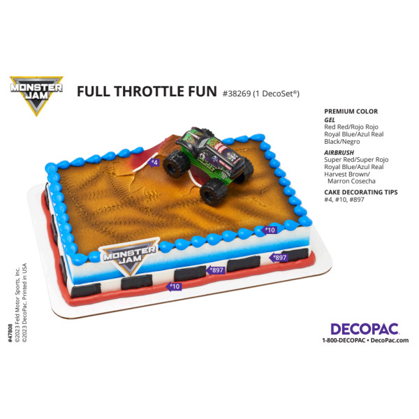 Monster Jam® Full Throttle Fun Cake Decorating Instruction Card