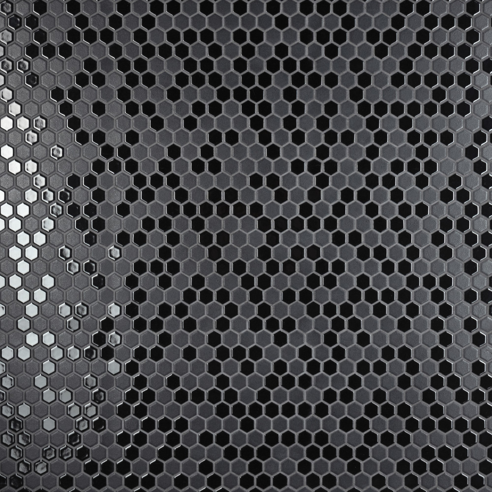 Citi Hex Black 10-1/4 in. x 11-7/8 in. Porcelain Mosaic Tile