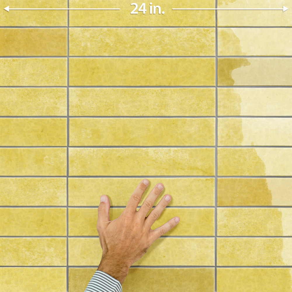 Menorca Lemon 2-1/2 in. x 12-7/8 in. Ceramic Wall Tile