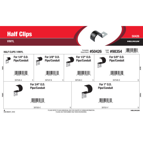 Vinyl Half Clips Assortment
