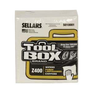 SEL5010001, Sellars, TOOLBOX  Z400, 1/4 Fold, 1 ply, 11.88"x13.00", Double Recreped (DRC), General Purpose Wipers, White
