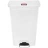 Rubbermaid Commercial, Streamline, Step-On, 18 gal, Resin, White, Rectangle, Receptacle