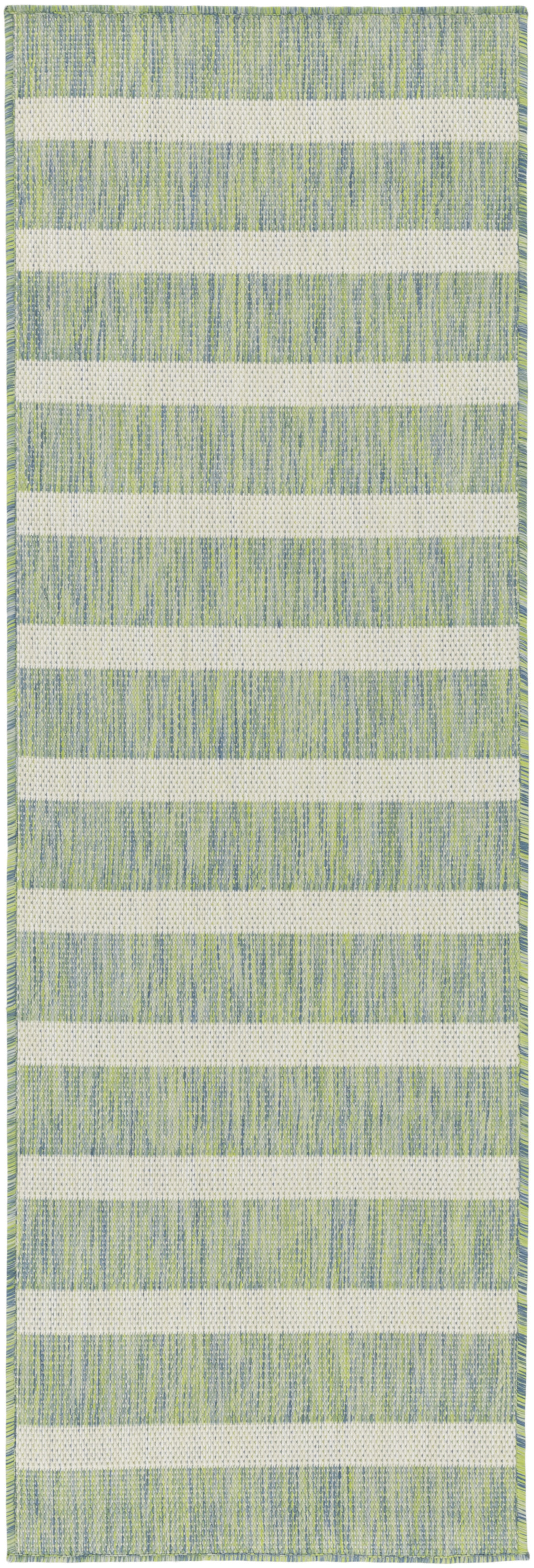 Nourison Positano 2'2" x 8' Blue Green Ivory Modern Rug