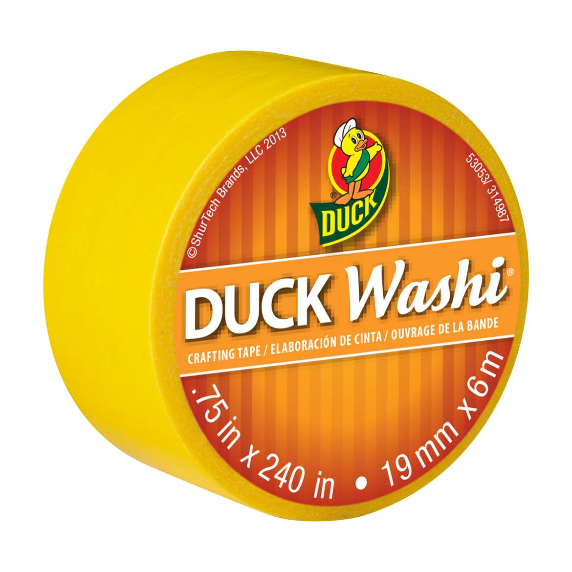 Duck Washi® Crafting Tape - Yellow, .75 in. x 240 in. Image
