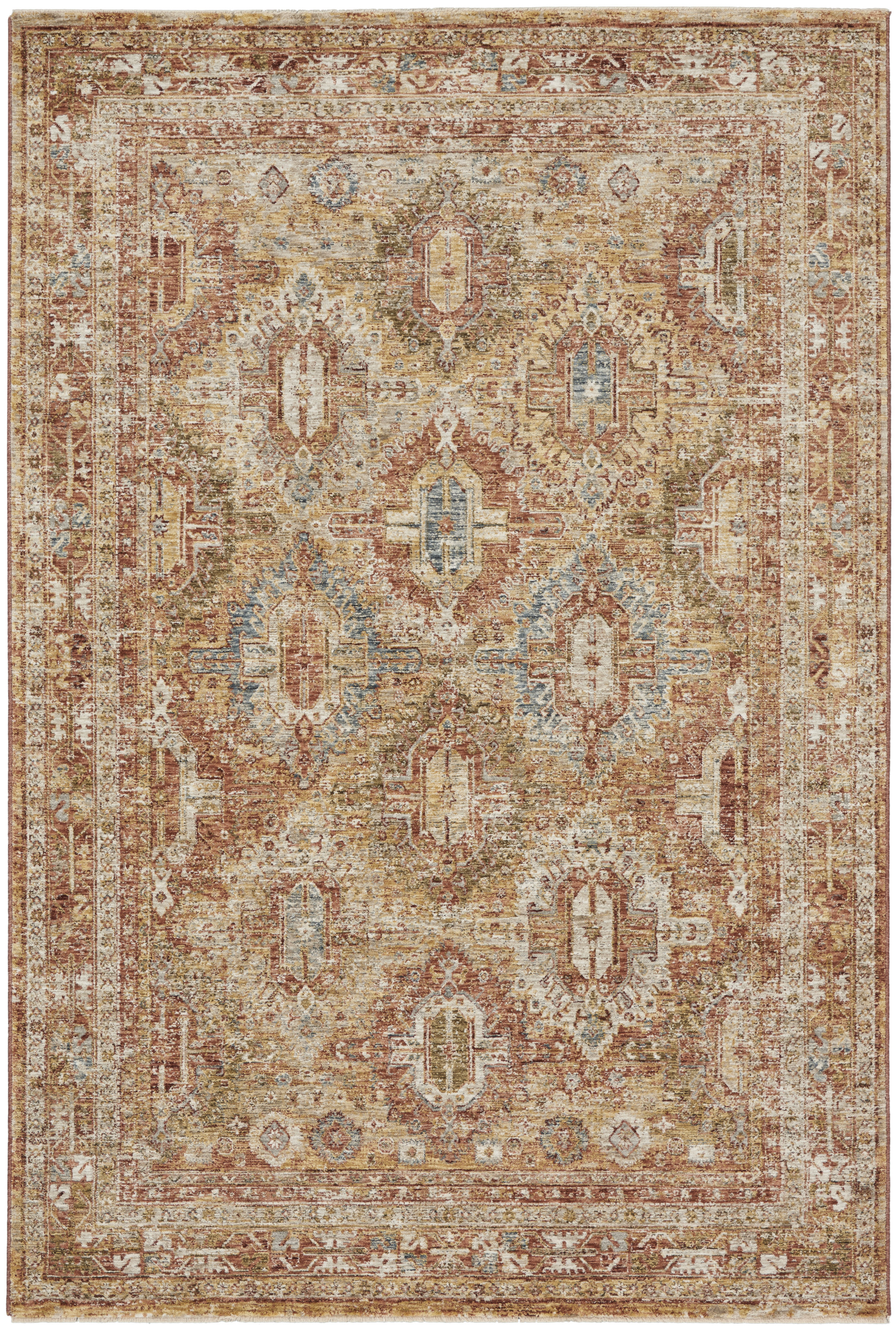 Nourison Sahar 3'11" x 5'11" Rust Vintage Indoor Rug