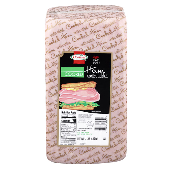 HORMEL(r) Cooked Ham, Water Added,  2/13 lb . C1C1 - Front Center In Package (Hi Res)