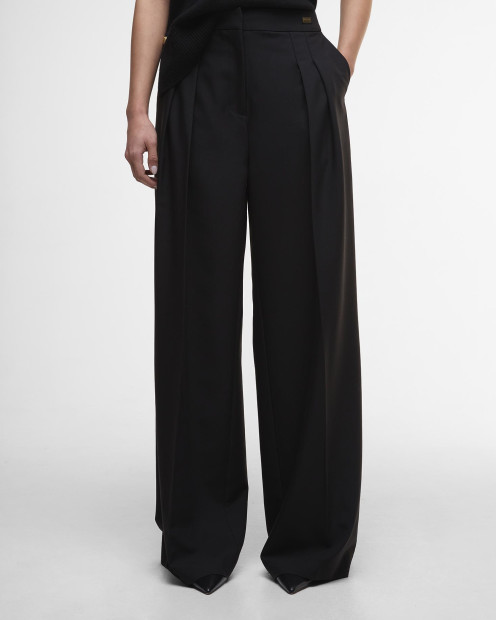 Kaia Wide-Leg Trousers Black