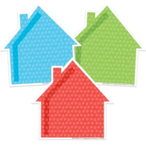 A Teachable Town Assorted Houses Paper Cut-Outs, Pack of 36