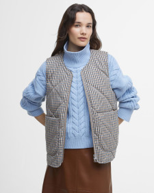 Shelby Check Gilet Sky Micro Check