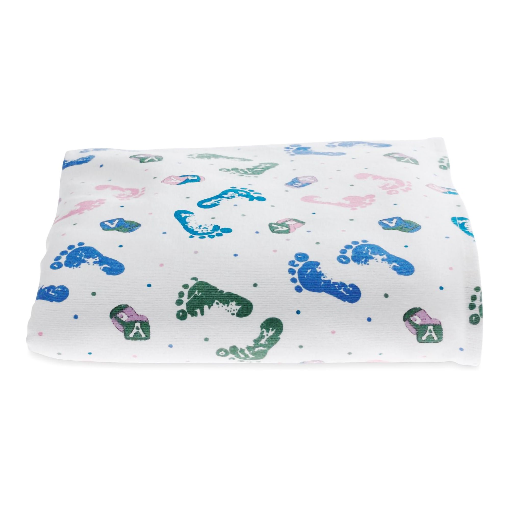 Medline BLANKET, BABY FOOTPRINT 100% COTTON