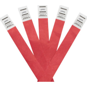 Tyvek&reg; Wristbands, Red, Pack of 500