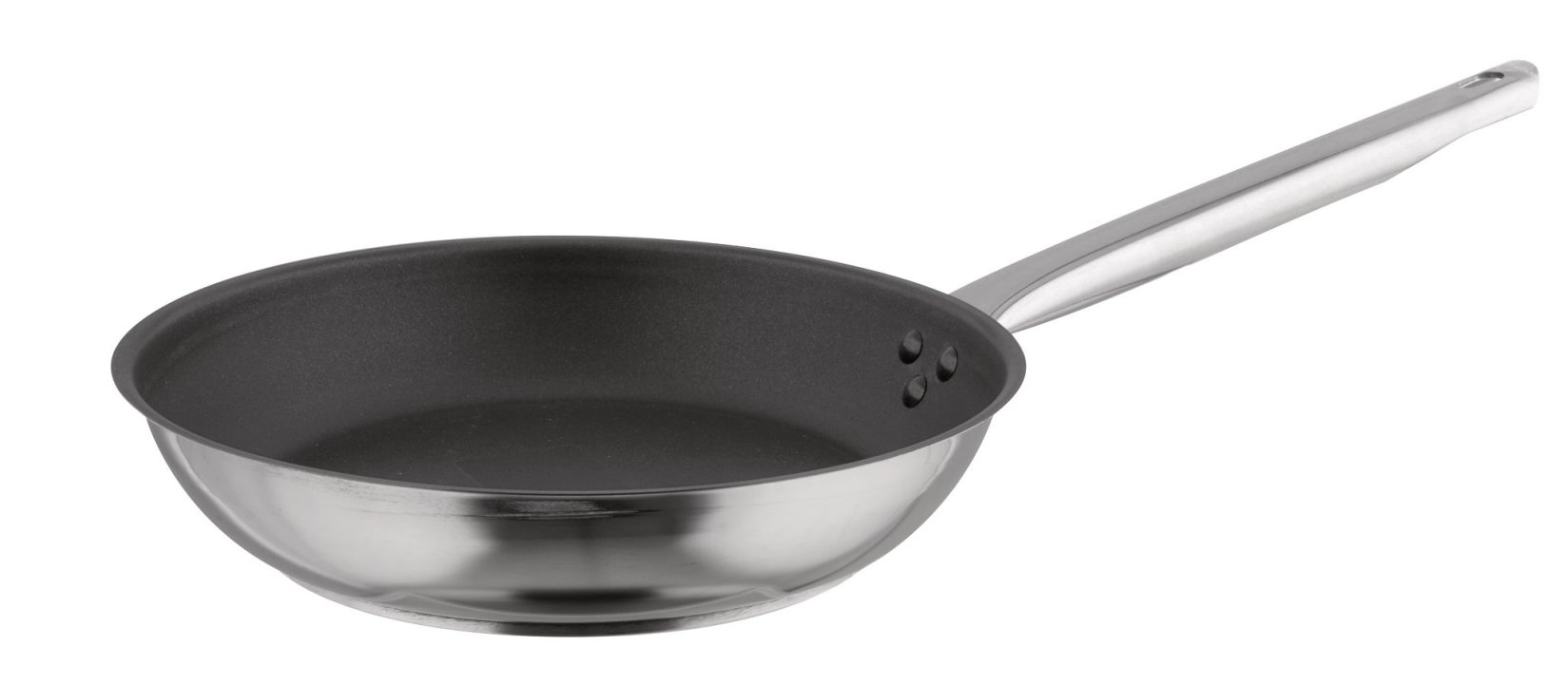 Sartén Inox-Pro con mango Ergos de acero inoxidable de 18 centímetros lista para la inducción con antiadherente reforzado